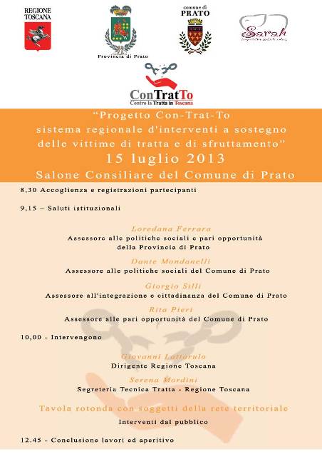 Progetto Con-Trat-To evento formativo del 15 luglio a Prato