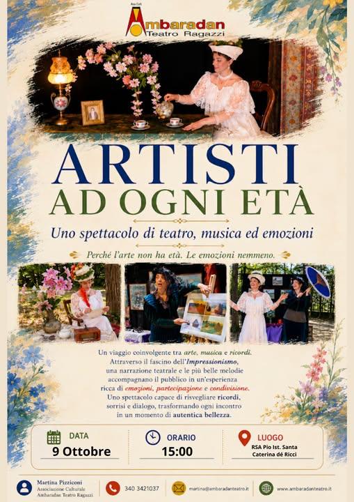 "Artisti ad ogni età" spettacolo teatrale nella RSA Santa Caterina Dè Ricci 9/10/2026 ore 15
